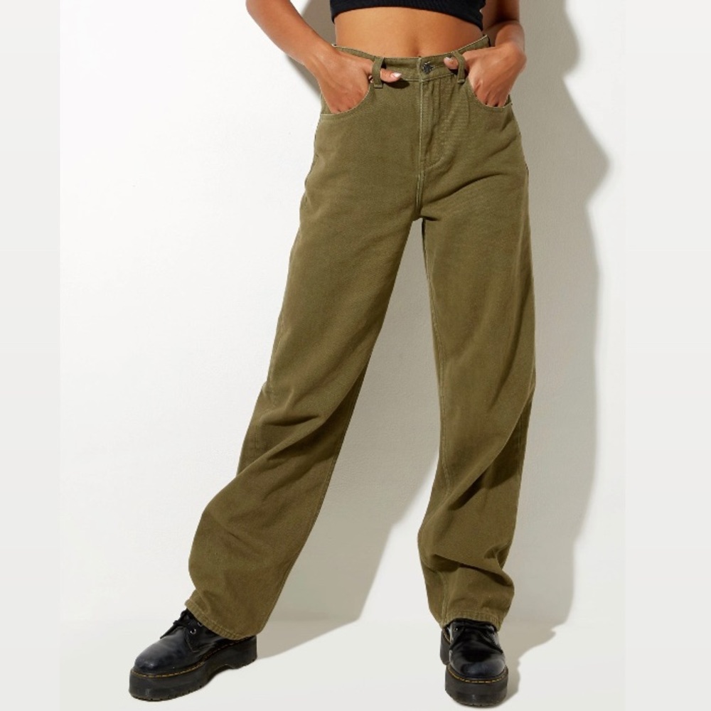 Motel Rocks Parallel Jean in Khaki Green